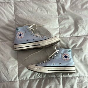 Custom made baby blue converse